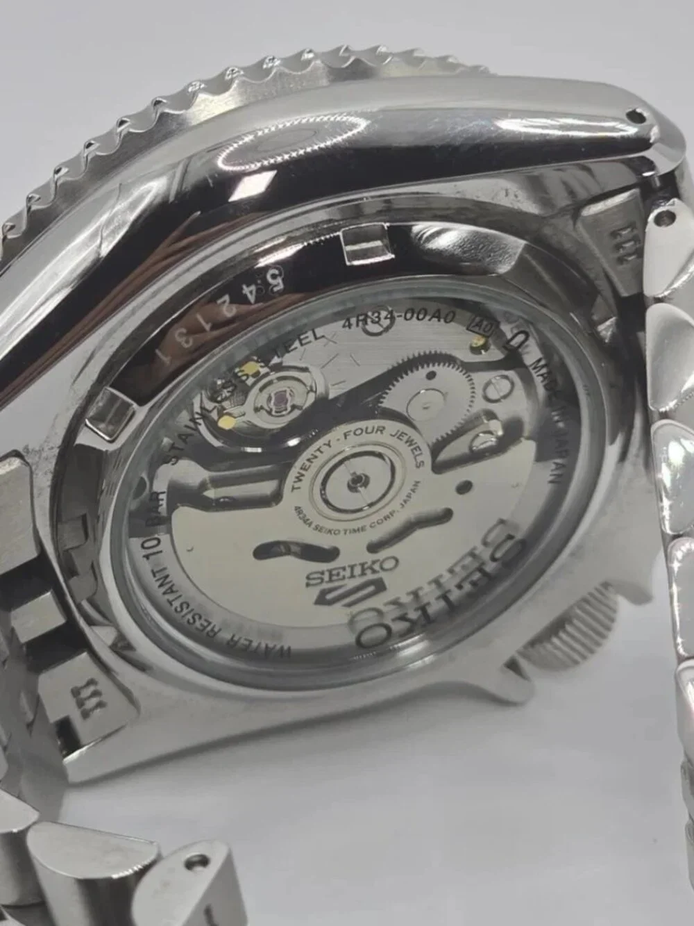 Seiko 5 Sports SSK005 Automatic GMT Orange Dial Mens Watch 43mm Steel Bracelet